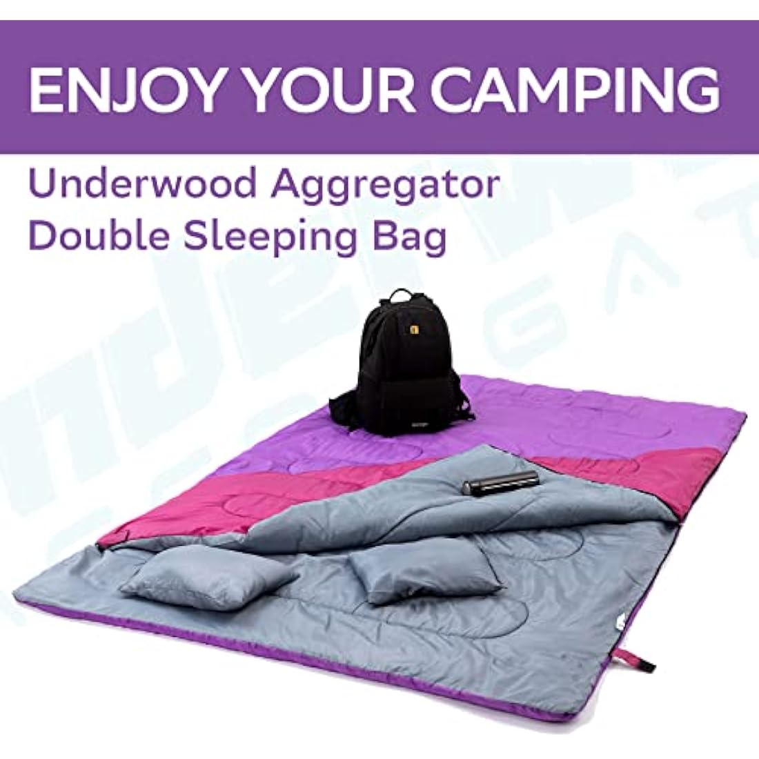 Double Sleeping Bag for Adults and Kids - Lightweight SleepingBag with 2 Pillows, 2 Man Large Sleeping bag for Camping, Waterproof 3 Season Sleeping Bag for Outdoor, Hiking by Underwood-Aggregator
