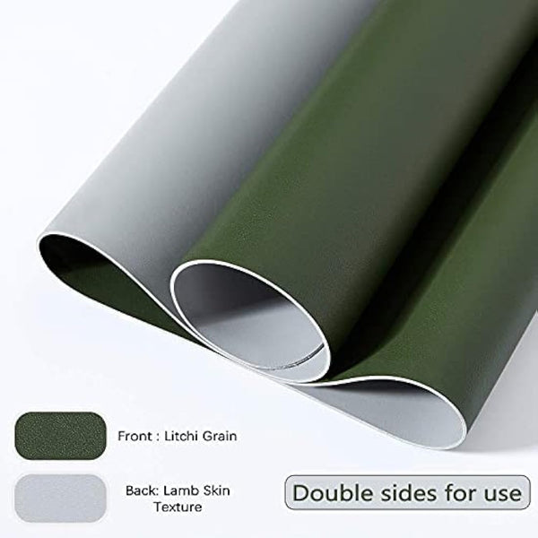 Desk Pad Large, Desk Mat, Extended Mouse Mat, Mouse Pad XXL, Desk Blotter, DOBAOJIA Laptop Pad Writing Pad for Office/Home, Dual-Side Use PU Leather Waterproof 35.4" X 16.9" (Dark Green/Gray)