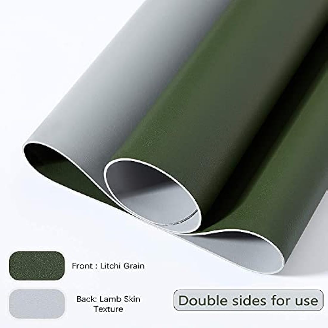 Desk Pad Large, Desk Mat, Extended Mouse Mat, Mouse Pad XL, Desk Blotter, DOBAOJIA Laptop Pad Writing Pad for Office/Home, Dual-Side Use PU Leather Waterproof 31.5" X 15.7" (Dark Green/Gray)