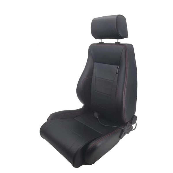 Sport seat 'Retro II' - Black - Dual-side reclinable back-rest - incl. slides