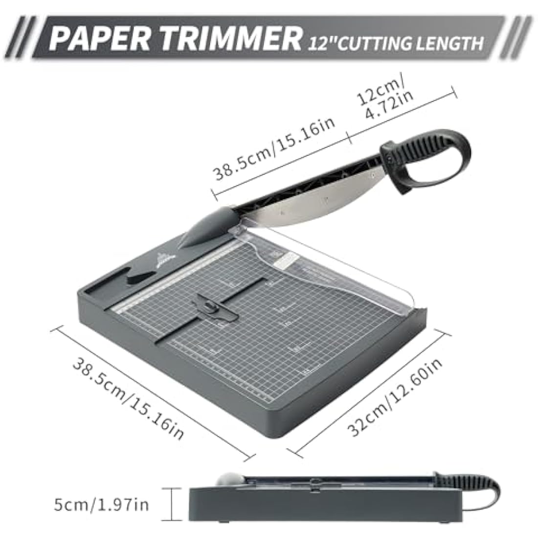 JIELISI Heavy Duty Guillotine Paper Trimmer Cutting Performance up to 30 Sheets,12 Inch Cut Length A4 Manual Paper Cutter Scrapbooking Tool with Safety Guard and Blade Lock