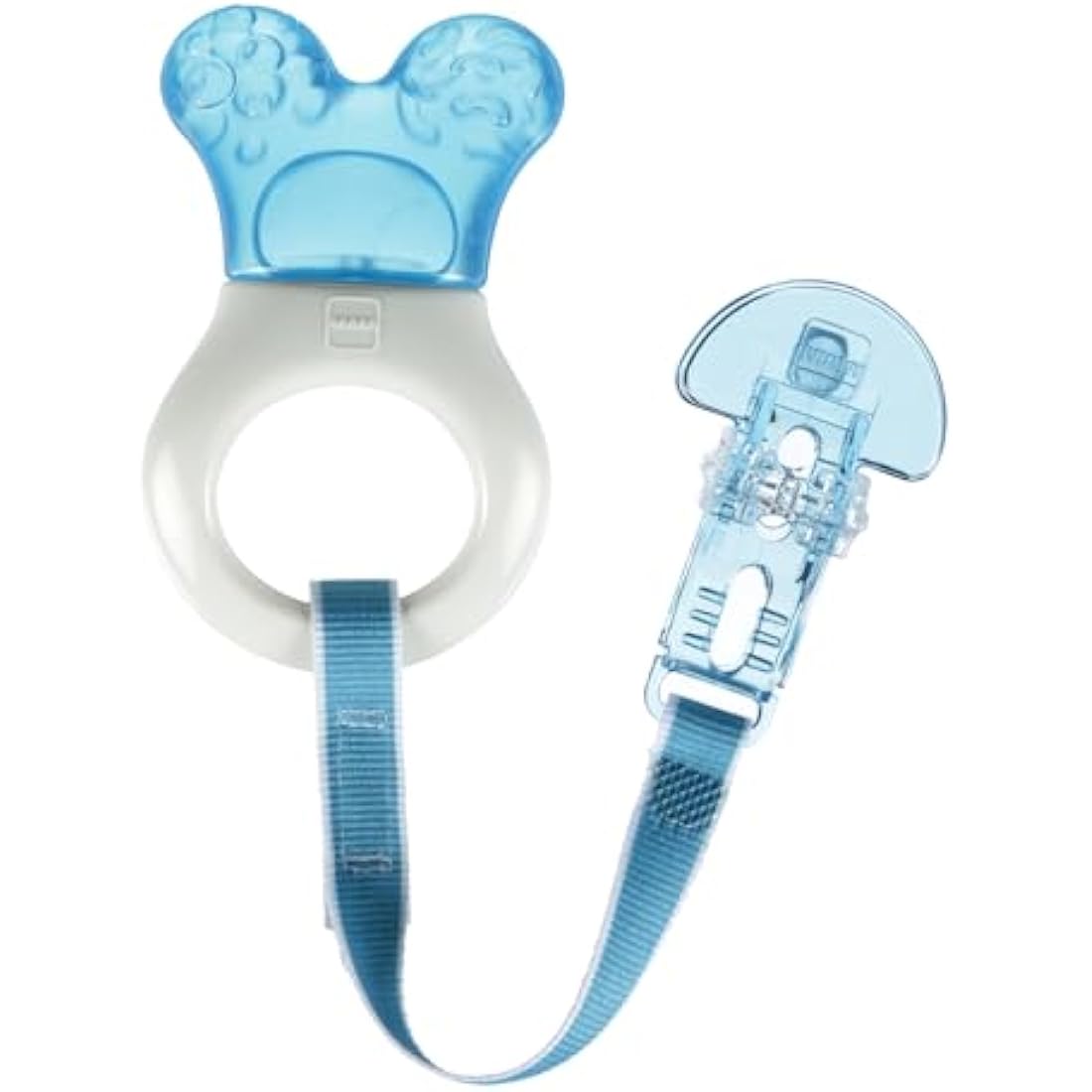 MAM Mini Teething Cooler and Clip, Blue, 2 Plus Months