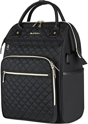 EMPSIGN Laptop Backpack Women 17 Inch, Large Laptop Rucksack Wide Open, College School Backpack with USB Charging Port, Water Repellent Travel Business Work Bag Computer Bookbag for Men