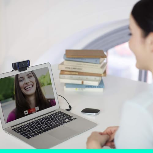 Logitech C920 HD Pro Webcam, Streaming, Full HD 1080p/30fps Video Calling, Clear Stereo Audio, HD Light Correction, Works with Skype, Zoom, FaceTime, Hangouts, PC/Mac/Laptop/Macbook/Tablet - Black