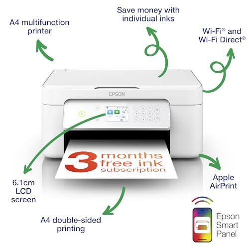 Epson Expression Home XP-4205 3-in-1 Ink Multifunction Printer, Scanner, Copier, WiFi, 1440dpi, Duplex, 2.4 Inch Display, DIN A4, incl. 3 Months Readyprint Flex Trial
