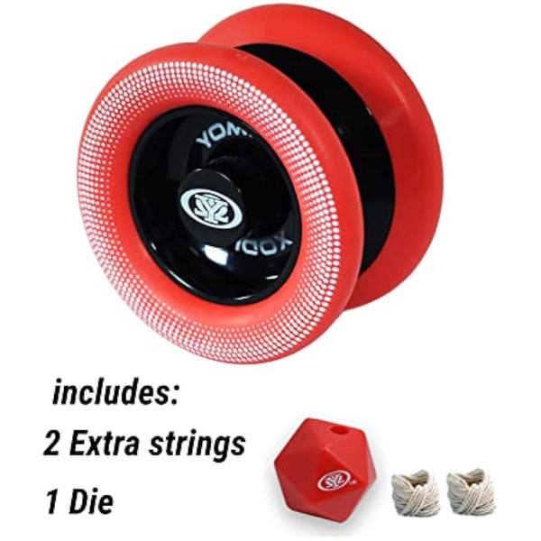 Yomega Xodus II YoYo– Includes Roller Bearing Technology, Rubber Rims and Wing Shape Design – Professional Responsive YoYos Intermediate Level Play (Black Red)