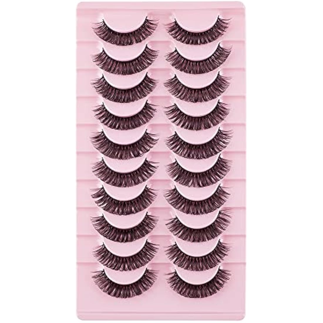 False Eyelashes Russian Strip Lashes Natural Fluffy Wispy D Curly 10 Pairs Reusable Fake Eyelashes Faux Mink Lashes Thick Short Soft Eyes Lash