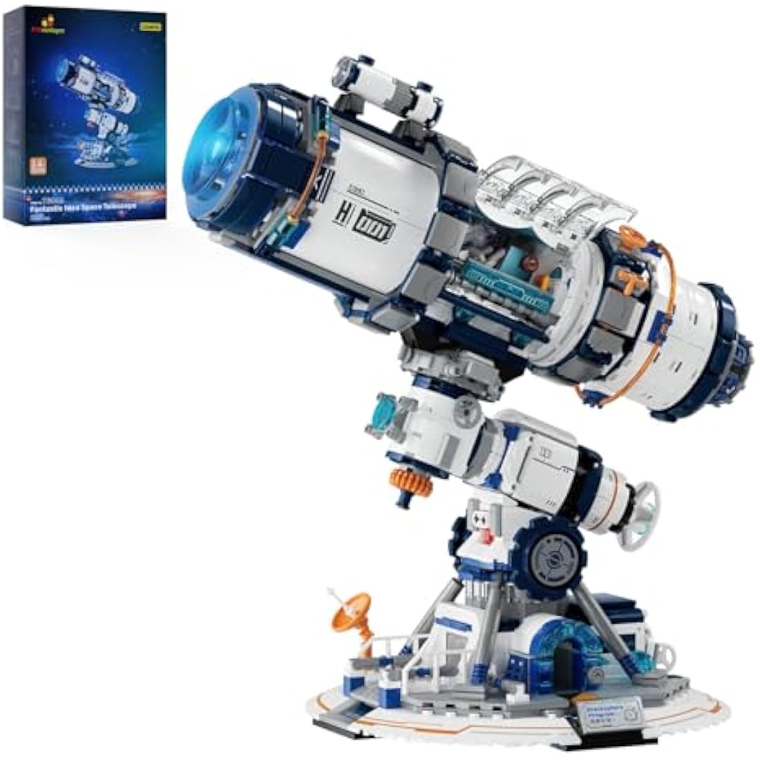 JMBricklayer Space Telescope Building Sets with Lights, Planet Station Building Toys for Adults, 70009 Science Space Exploration Telescope Hobby Model Gift for Teens Kids 8+ (995PCS)