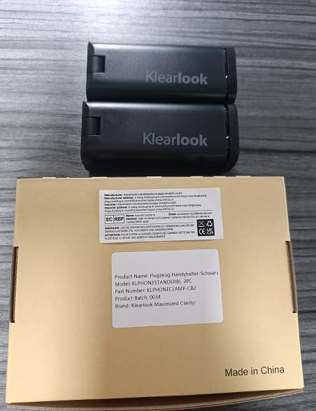 Airplane Phone Holder - Klearlook 4 in 1 Adjustable Phone Stand for Travel,360 Rotation Handsfree Viewing Flight Phone Holder,Foldable Travel Essential,Accessory for Flying/Traveling/Home/Office-Black