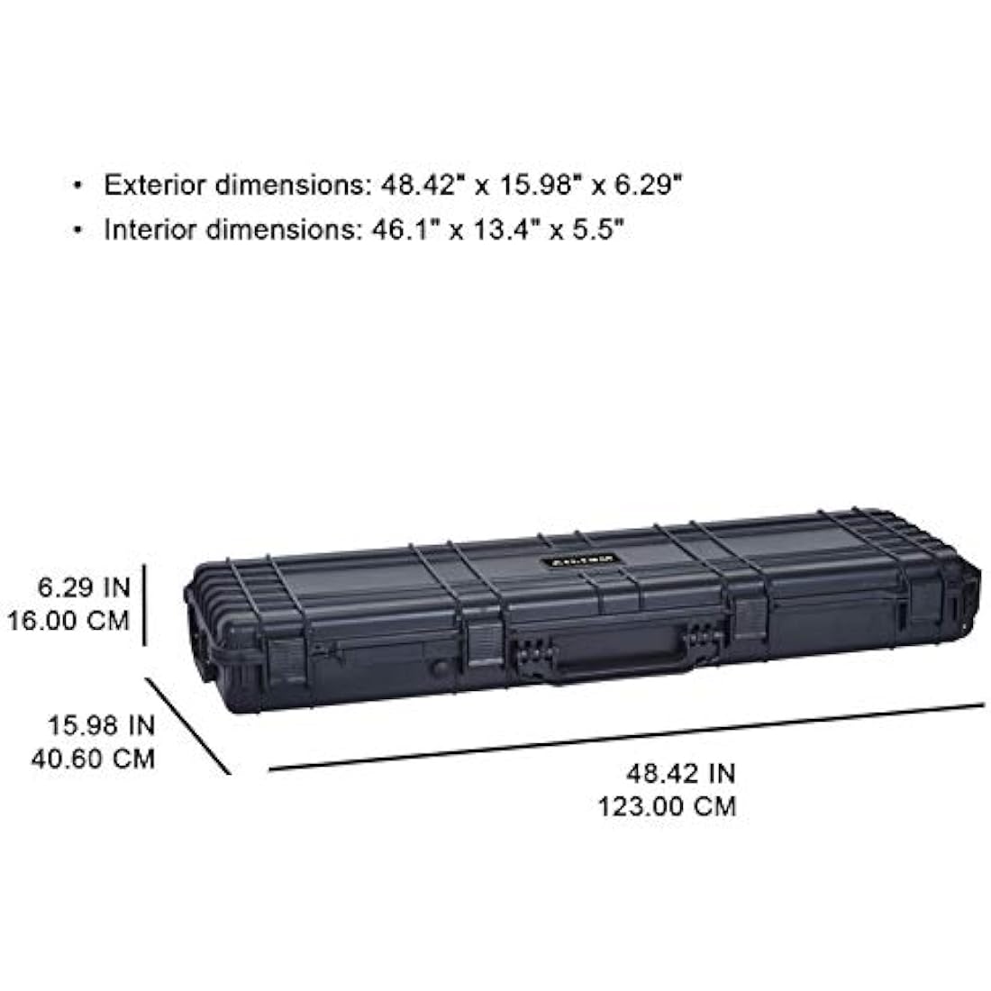 MEIJIA Portable Rolling Waterproof All Weather Hard Rifle Case with Wheels,Customizable Fit Foam Included