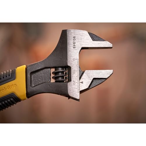 STANLEY MAXSTEEL Adjustable Wrench 30 x 200 mm Protective Phosphate Finish and Ergonomic Bi Material Handle 0-90-948