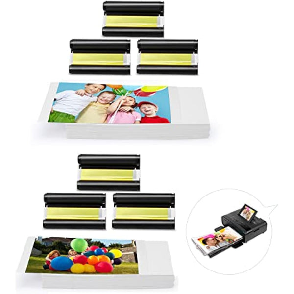 2 Pack KP-108IN Compatible with Canon Selphy CP1500 Photo Paper and Cartridge for Selphy CP1300 CP1200 CP1000 CP910 CP900 CP Photo Printer, 216 Paper (100 x 148mm) + 6 Cartridges