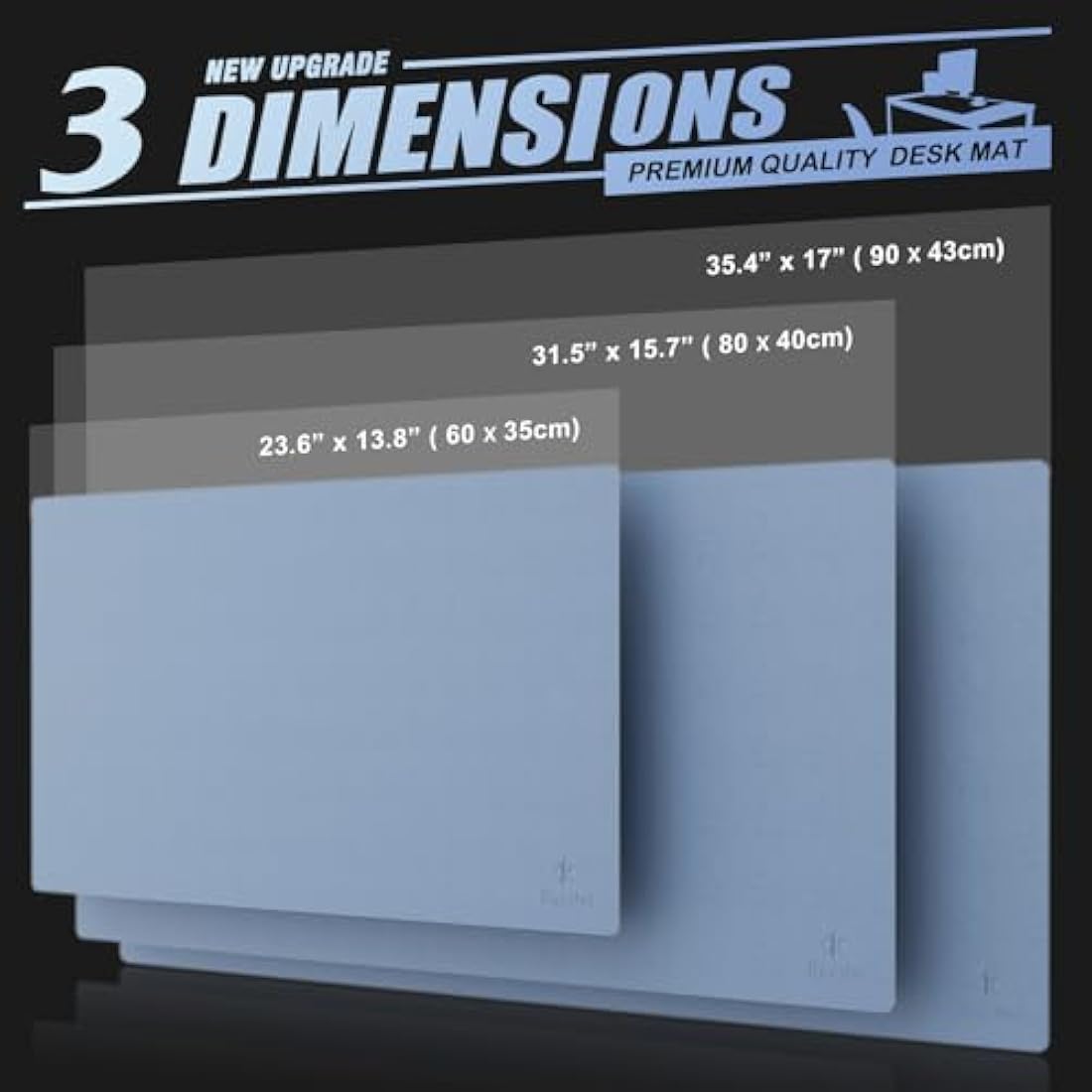 Knodel Leather Desk Pad, Large Mouse and Keyboard Mat for Laptop and Desktop, Protector Mat and Blotter (90x43cm, Lake Blue)