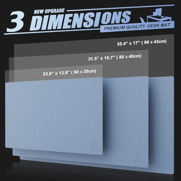 Knodel Leather Desk Pad, Large Mouse and Keyboard Mat for Laptop and Desktop, Protector Mat and Blotter (90x43cm, Lake Blue)