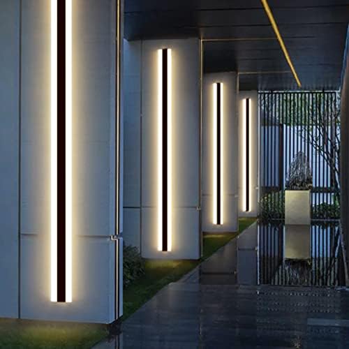 LED Long Wall Lamp Villa Wall Lamp Villa Porch Wall Lamp Outdoor IP65 Waterproof Wall Lights Black Long Light Bar Aluminum Outdoor Wall Lamp Acrylic Warm Light Garden Light-125CM,Warmes Licht