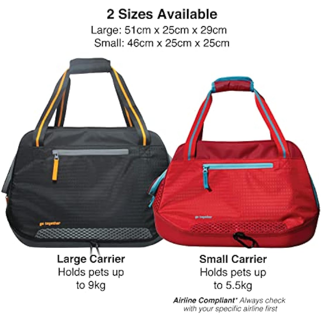 Kurgo Explorer Carrier, Carrier Bag for Small Dogs and Cats, Waterproof Bottom, Lightweight, Large-Black