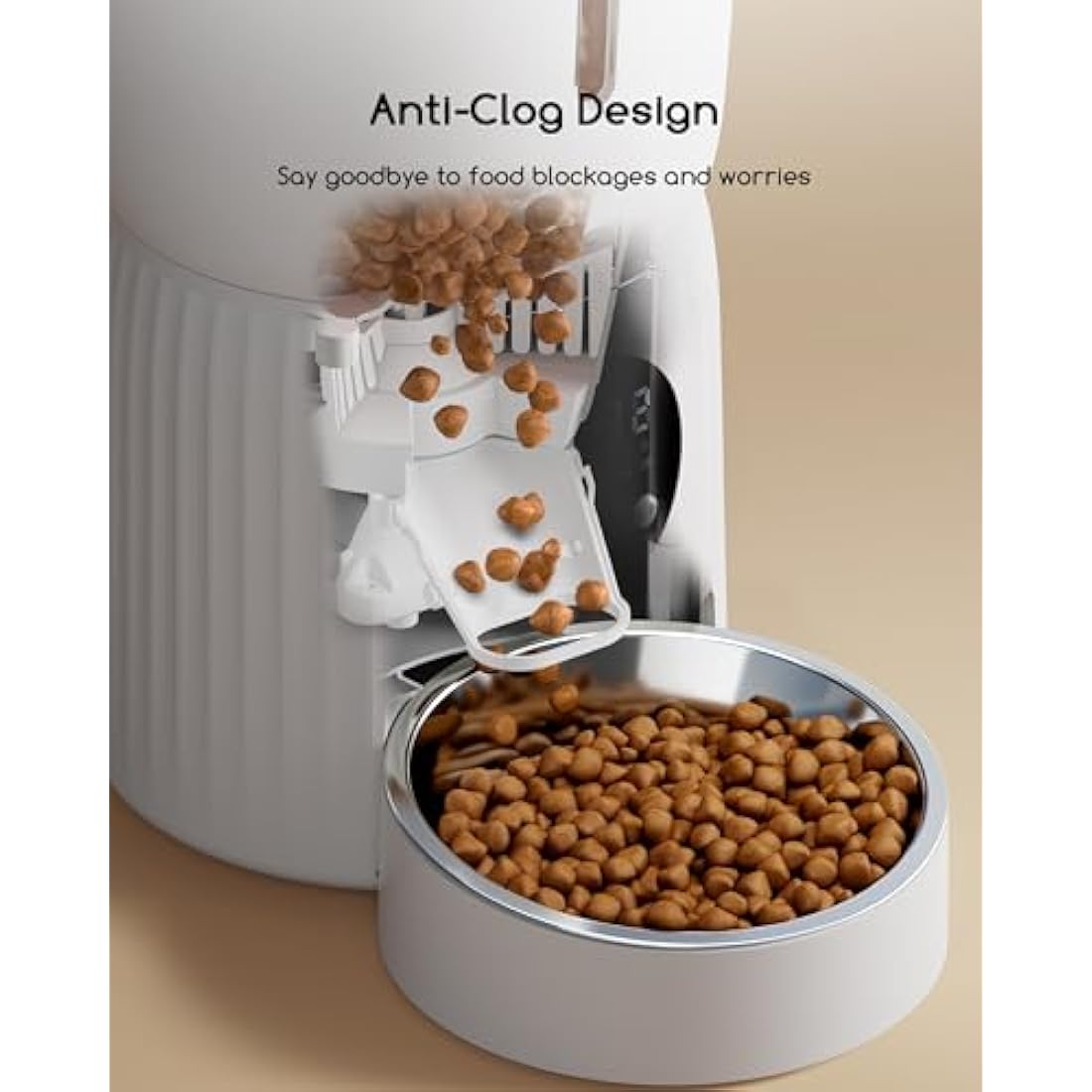 Faroro Automatic Cat Feeder, 4L Cat Feeder with Timer up to 6 Meals Per Day, Portion Control, 30s Voice Recording, Suitable for Small and Medium Pets