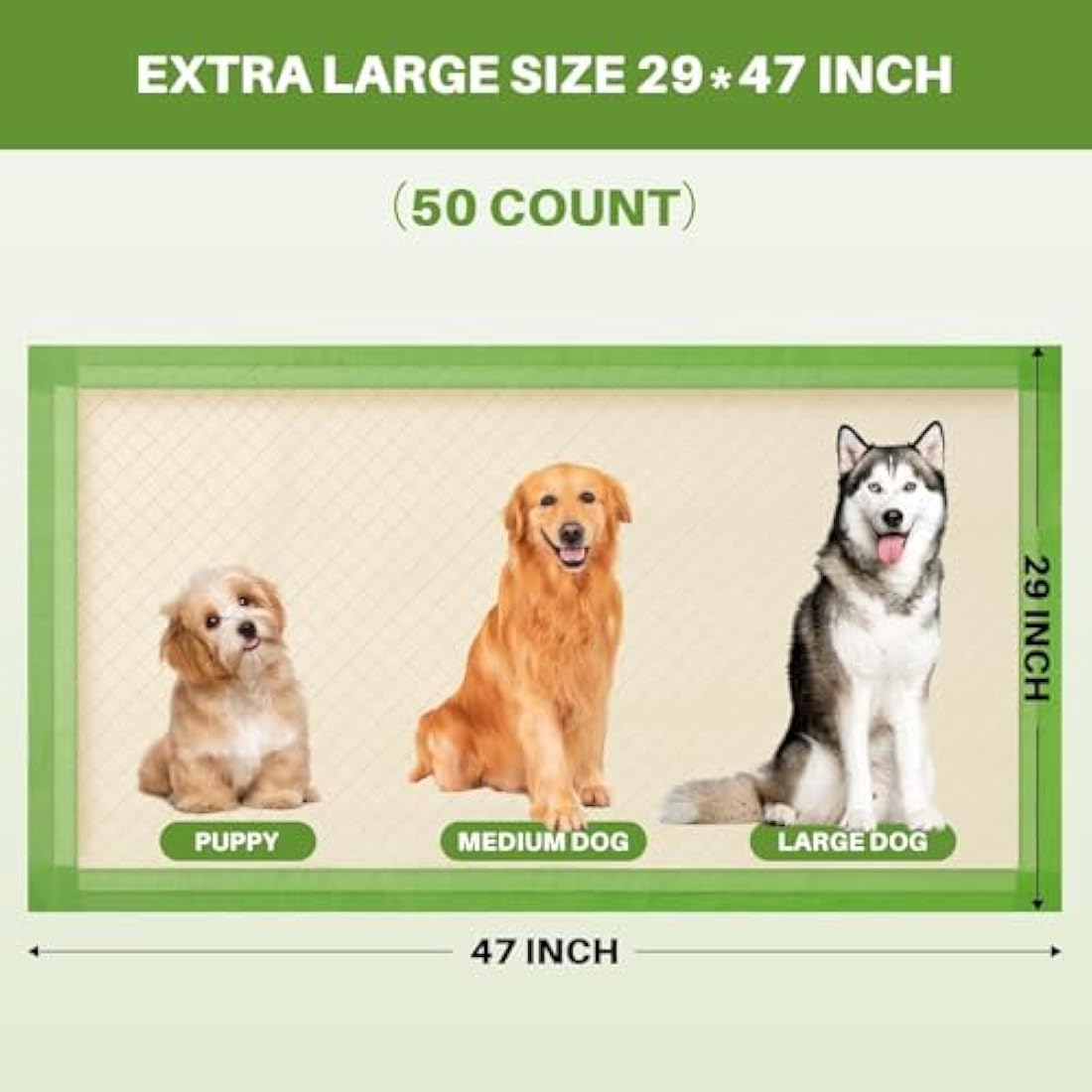 Gardner Pet Extra XLarge Puppy Pads 73x119cm, Super Absorbent Thicker Puppy Training Pads, 6 Layers of Leak-proof, Fast Drying, Suitable for Dogs, Cats, Rabbits (50 Pack)