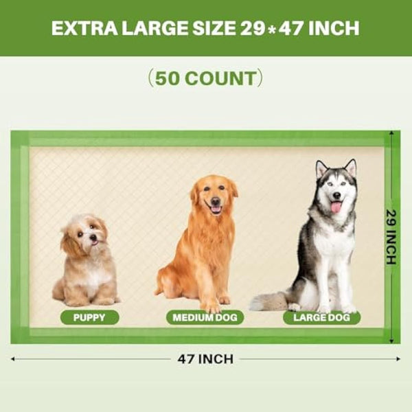 Gardner Pet Extra XLarge Puppy Pads 73x119cm, Super Absorbent Thicker Puppy Training Pads, 6 Layers of Leak-proof, Fast Drying, Suitable for Dogs, Cats, Rabbits (50 Pack)
