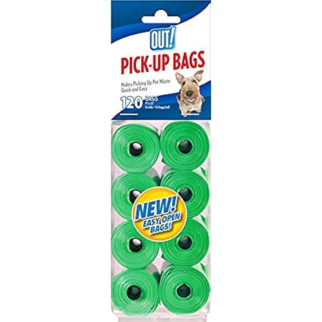 OUT! Dog Poo Bags, Strong, Leak Proof Dog Waste Bags 120 Green Bags
