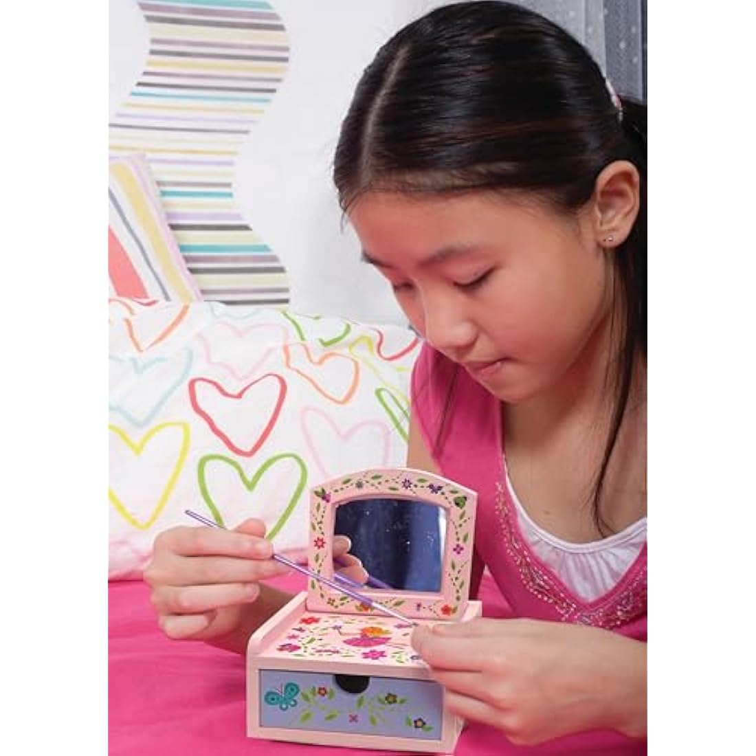 4M Paint Your Own Fairy Mirror Chest, Pink and Purple