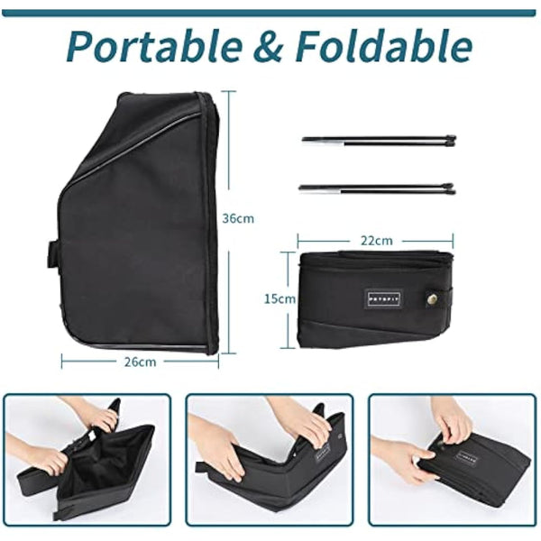 PETSFIT Portable Cat Litter Box - Removable and Washable 2-Layer Leak-Proof Lining, Scratch-Resistant Fabric with Sturdy Support Frame, Travel & Collapsible Cat Litter Box,Black