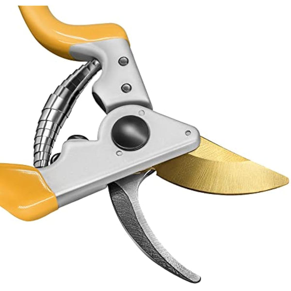 GRÜNTEK Z-25 Titanium Bypass Secateurs – 215mm Ergonomic Garden Pruning Shears with Japanese SK5 Blade | Tree, Vine & Garden Maintenance