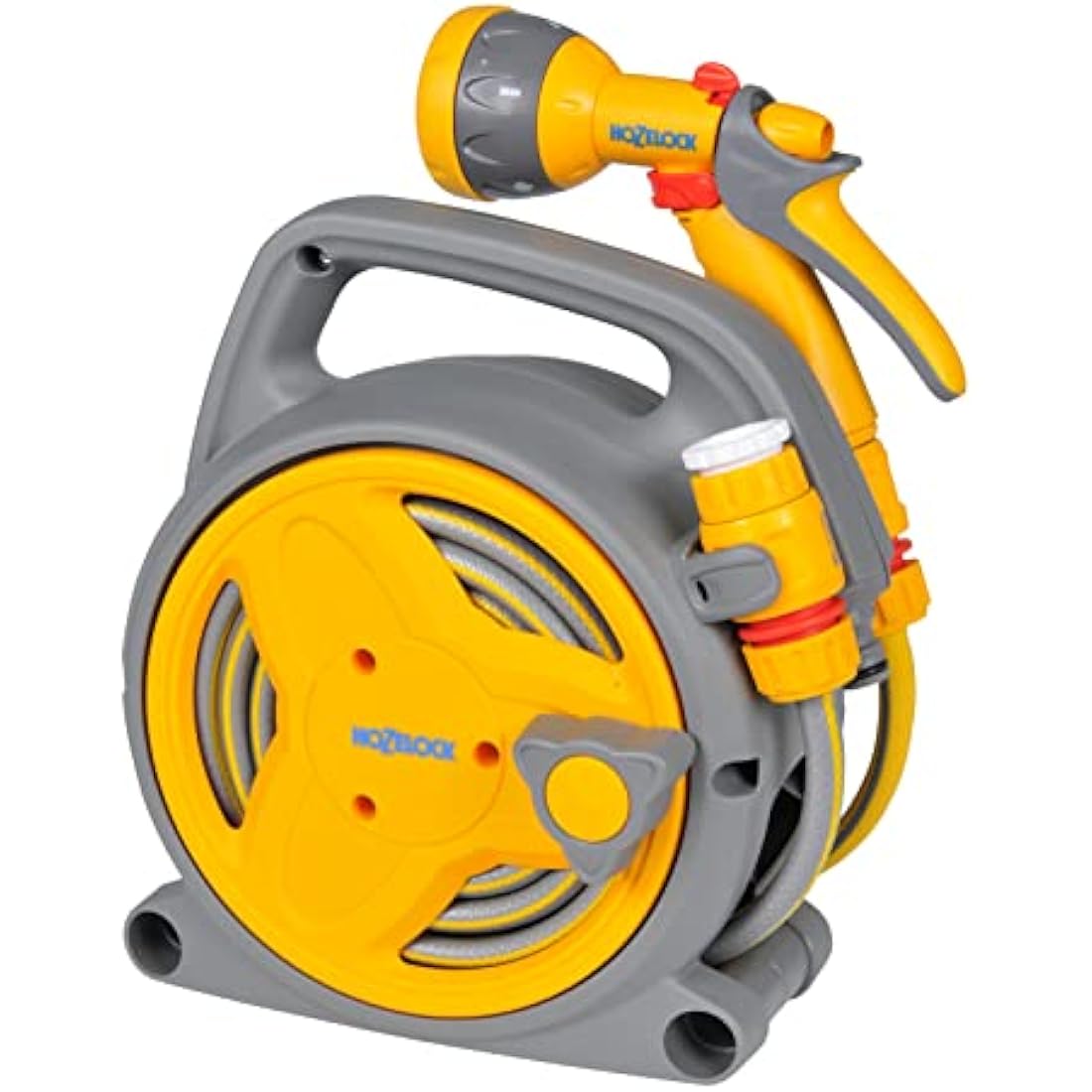 HOZELOCK - Mini Reel "Pico Reel" 10m : Ideal for Patios, Balconies and Small Gardens, Compact Streamlined Reel, Effortless Rewinding, Supplied with 1 Multi Spray Gun: Ready to Use [2425 0000]