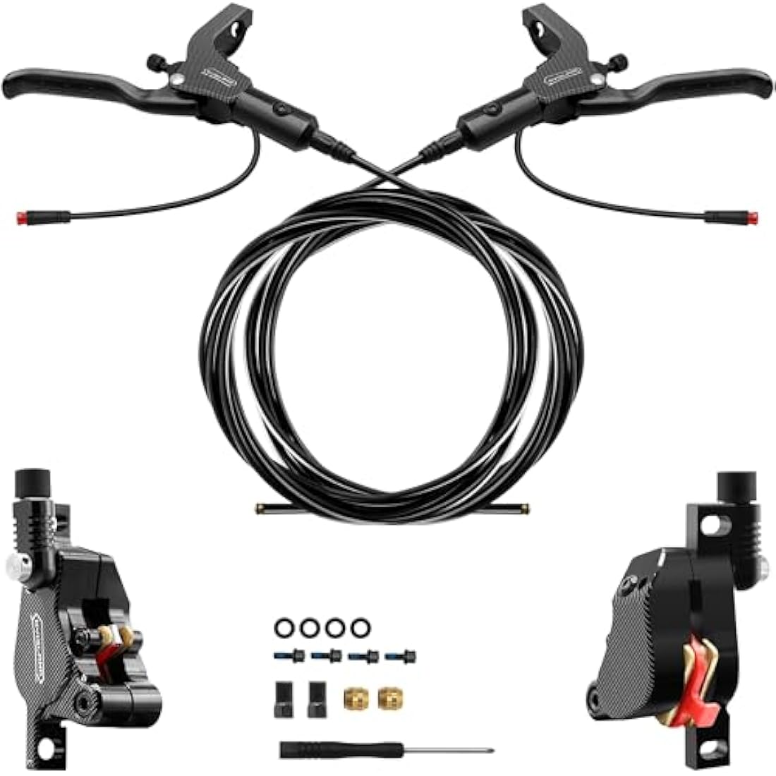 DYISLAND LD-210S Hydraulic Disc Brakes Set，2-PIN/Power-Off Hydraulic Brake kit for Electric Scooter/E-Scooter