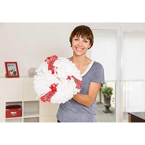 Vileda Turbo 2in1 Spin Mop Refill, Pack of 2 Turbo 2in1 Mop Head Replacements, Fits all Vileda Turbo Mops, Authentic Vileda Mop Head,Red,16.5 x 30 x 22 cm