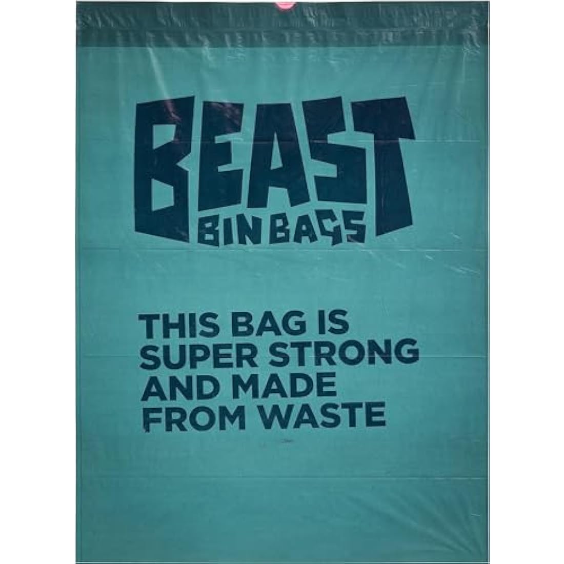 BEAST BIN BAGS, 10 Rolls of 10 x 50 Litre Bags (Total 100 Bags) - Made From 100% Recycled LLDPE - Incredibly Strong Drawstring Swing Blue Bin Bags