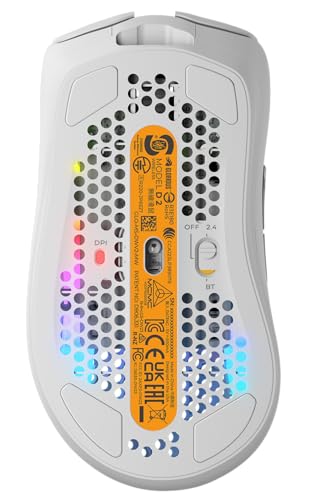 Glorious Gaming Model D Wired Gaming Mouse - 68g Superlight Honeycomb Design, RGB, Ergonomic, Pixart 3360 Sensor, Omron Switches, PTFE Feet, 6 Buttons - Glossy Black