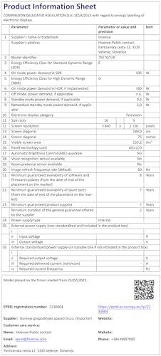 Hisense 55 Inch 4K QLED Smart TV 55E77NQTUK - Quantum Dot Colour, 4K AI Processor, Dolby Vision Atmos, Smooth Motion, Sports Mode, Vidaa OS with Freely, Youtube, Netflix and Disney+ (2024 Model)