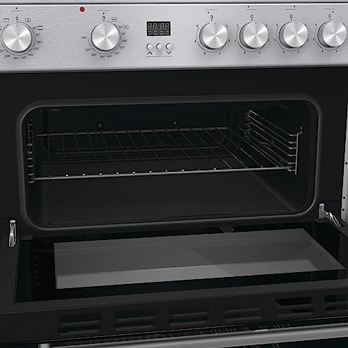 Hisense HDE3211BBUK 60cm Electric Cooker with Ceramic Hob-Black , A Rated Double Oven