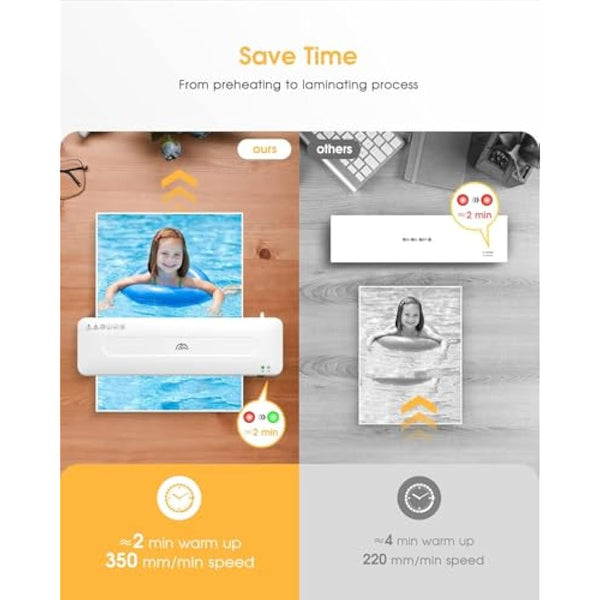 A3 Laminator, Laminator Machine 13 Inches for A3/A4/A5/A6 with Laminating Pouches,Paper Trimmer,for Home Office School