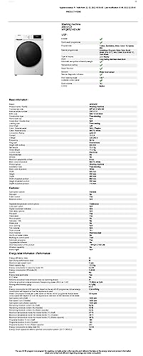 Hisense 3 Series WFQA9014EVJM Freestanding 9 KG Front Load Washing Durable Inverter Machine Steam Wash Quick Wash 15 Washing Programs 1400 RPM White- Energy Rating A
