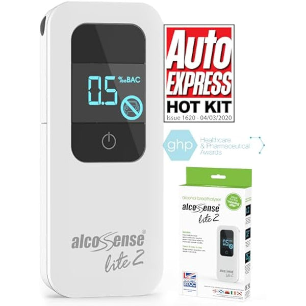AlcoSense Lite 2 Breathalyser/Alcohol Tester for UK, Ireland and Scotland/CE Approved Alcohol Detector & Home Breathalyzer