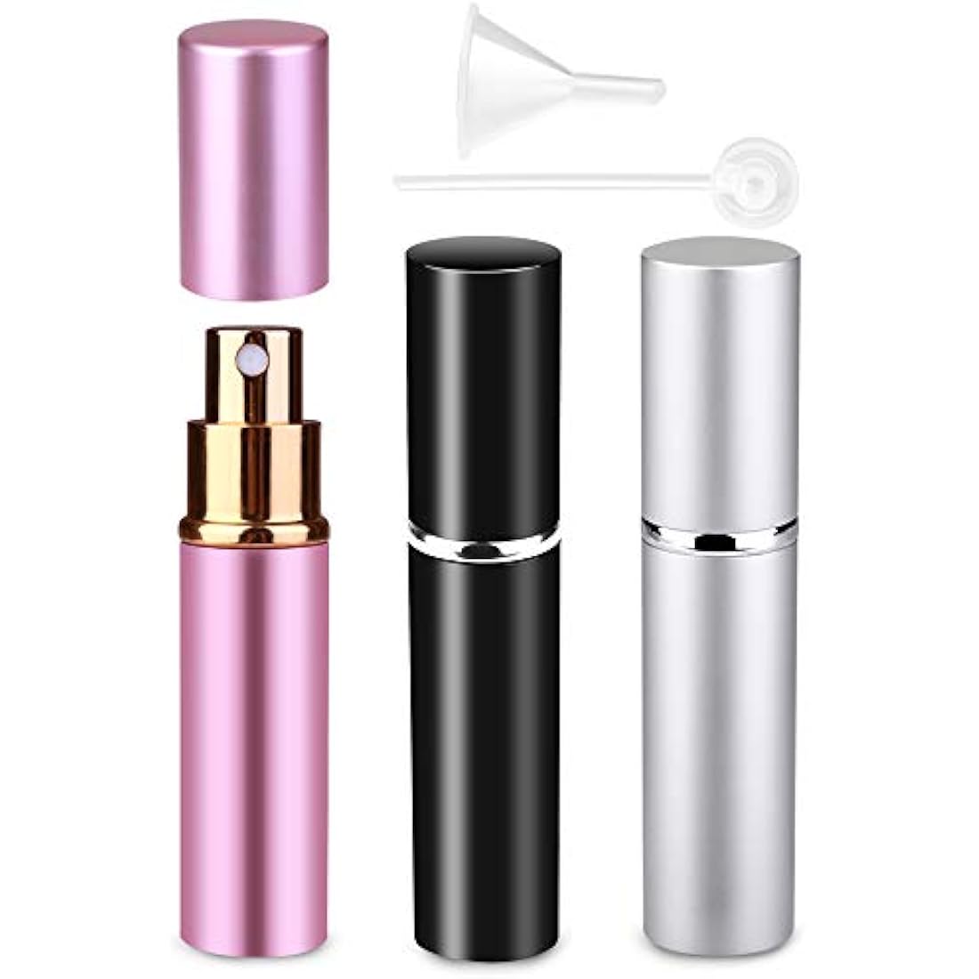 Refillable Travel Perfume Atomiser - 3 Pcs 10ml Mini Portable Spray Bottles for Aftershave With Funnel and Diffuser Tool
