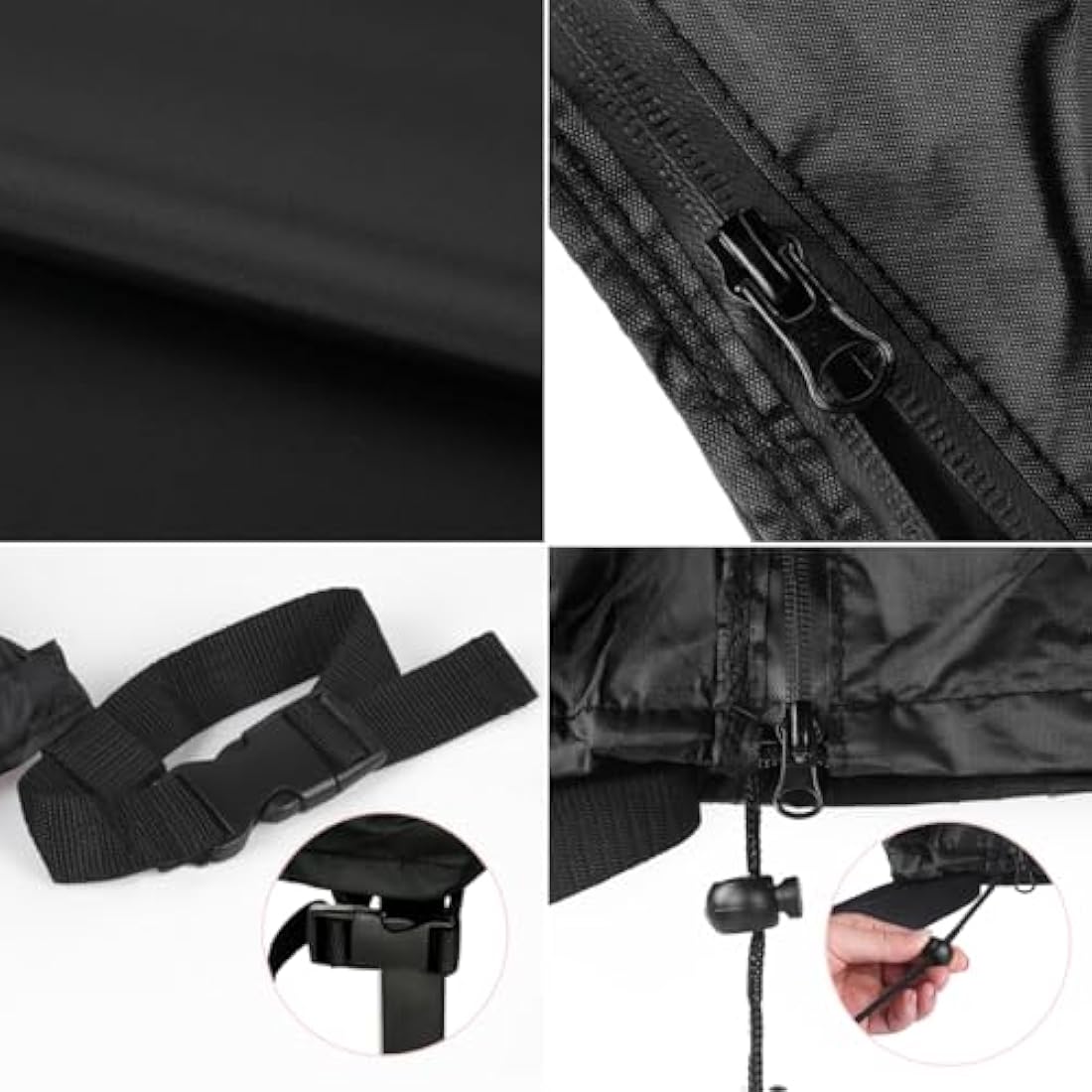 SanGlory Garden Swing 3-Seater Waterproof Patio Hammock with Zips, Heavy Duty Rip Proof Protective Cover for Outdoor Patio Swing Garden Hammock (210x150x150cm) - Black