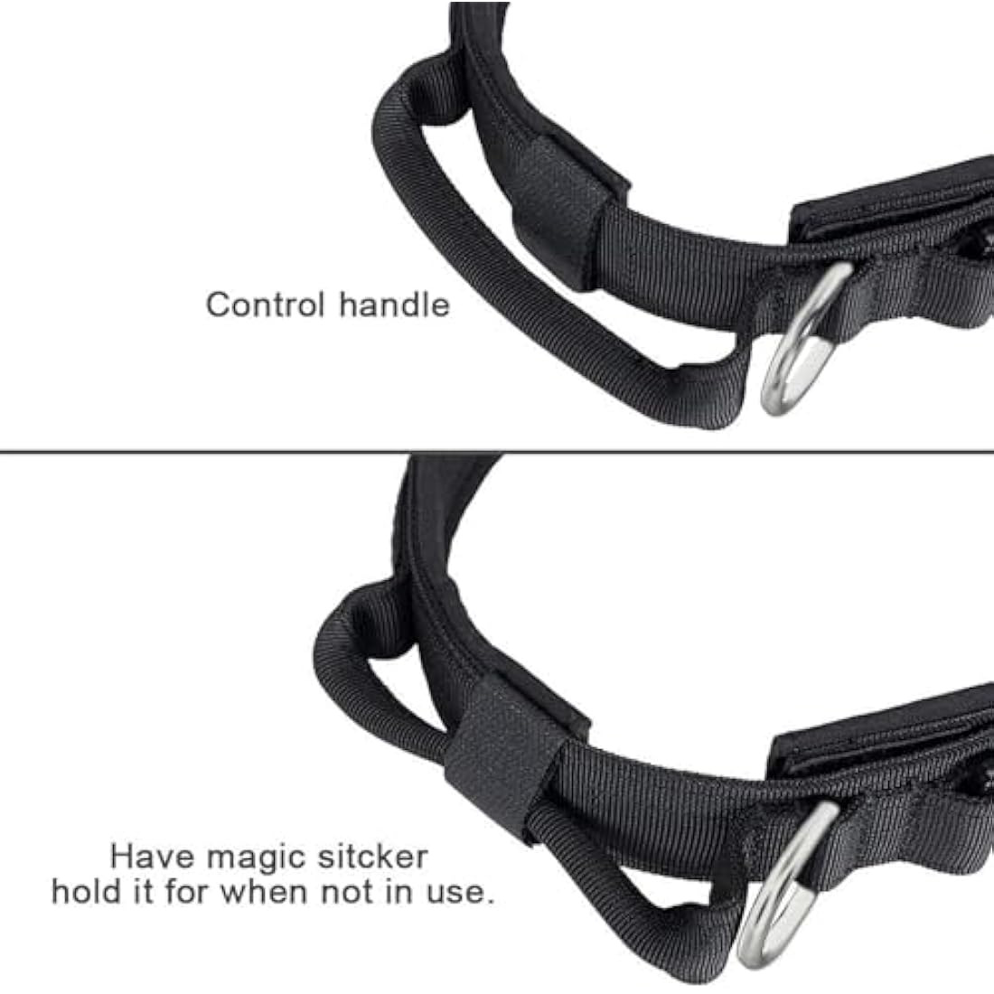 EXCELLENT ELITE SPANKER Tactical Dog Collar Nylon Adjustable Training Collar Military Dog Collar Heavy Duty Metal Buckle with Control Handle for Medium and Large Dogs with Patches(BLK-XL)