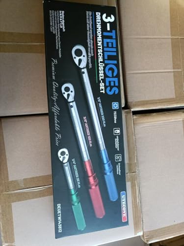 Torque Wrench Set 1/4 5-25Nm, 3/8 20-120Nm, 1/2 40-220Nm, 72 Tooth Dual-Direction Reversible Click Torque Wrenches for Bike Motorcycle, Car, Truck