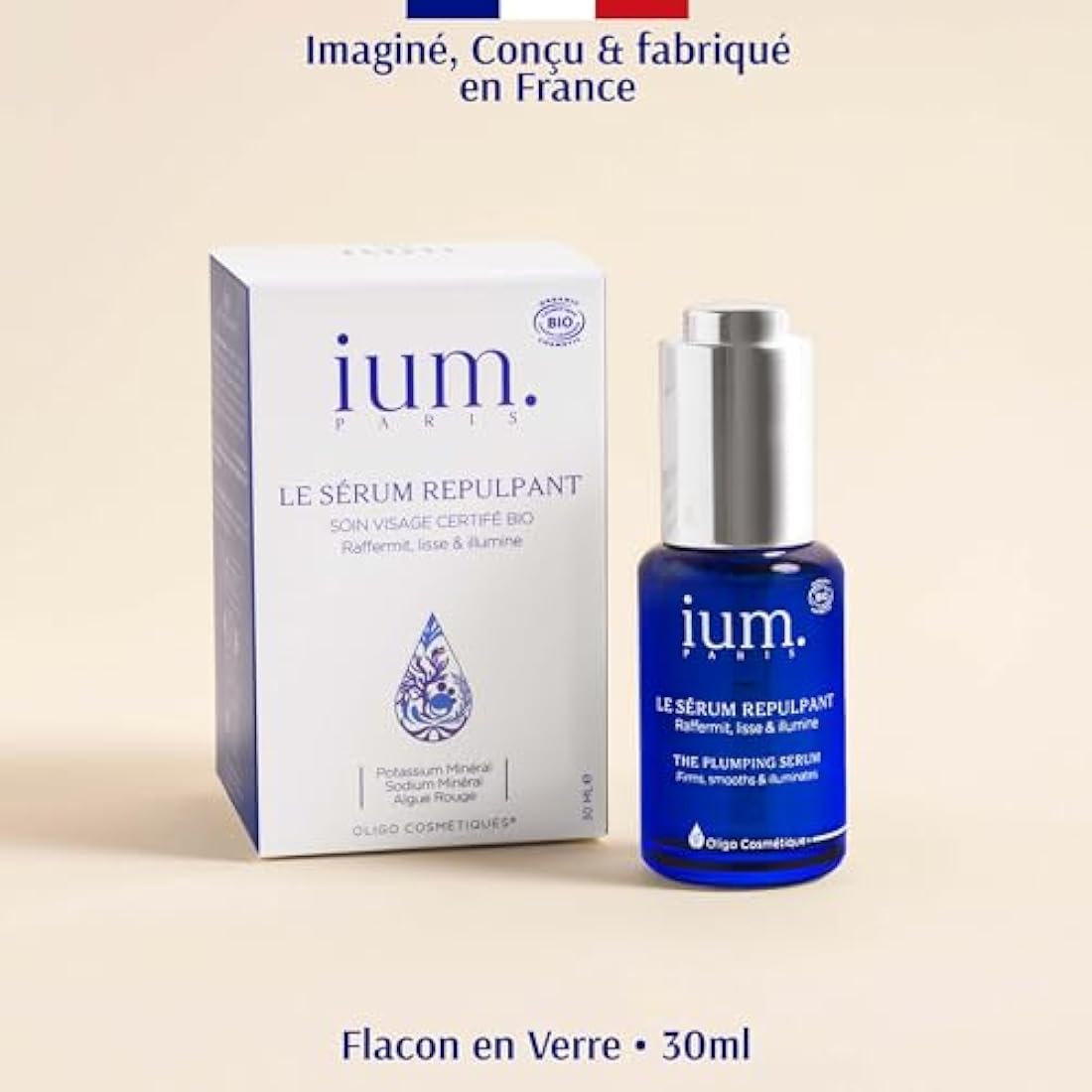IUM Paris - Vitamin C Serum for Face - Face Serum enriched with Natural Potassium and Sodium - Anti Aging Serum for Face Improves the appearance of the skin, 30 ml, Organic & Vegan