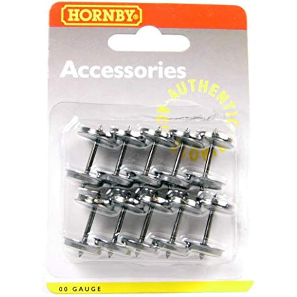 Hornby R8218 14.1mm Metal Disc Wheels - Spare Parts and Train Accessories for Hornby OO Gauge Model Railway Sets, Coupling and Modelling Tools - Disc Wheels (Pack of 10), Scale 1:76