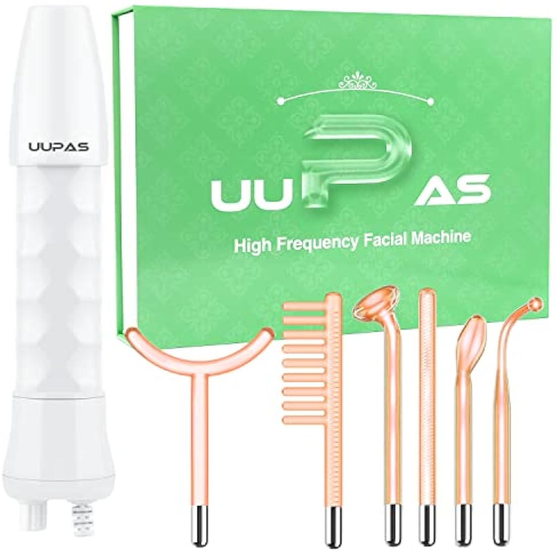 High Frequency Wand - UUPAS High Frequency Facial Wand with 6 Different Neon Tubes for Face/Hair/Body - Home Use Skin Tightening Machine Device for Acne Firming Skin Rejuvenation Wrinkle Removal