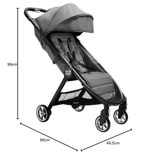 Baby Jogger City Tour 2 Travel Stroller | Ultra-Lightweight, Foldable & Compact Pushchair Buggy | Shadow Grey