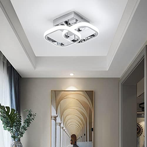 EIDISUNY Light Fittings Ceilings Square Concise Nordic Chrome Ceiling Light for Kitchen Bedroom Study Room Corridor Ceiling Lights Cool White Light 22W