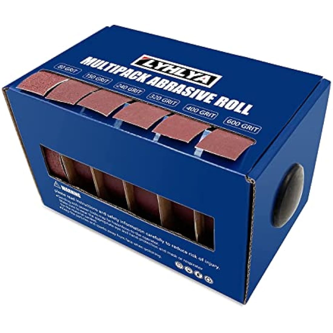 6 Rolls Sandpaper, 2.5cm x 8m Sand Paper Abrasive Paper with Dispenser Emery Cloth Roll for Wood Furniture Finishing Metal Sanding Automotive Polishing, 80/150/240/320/400/600