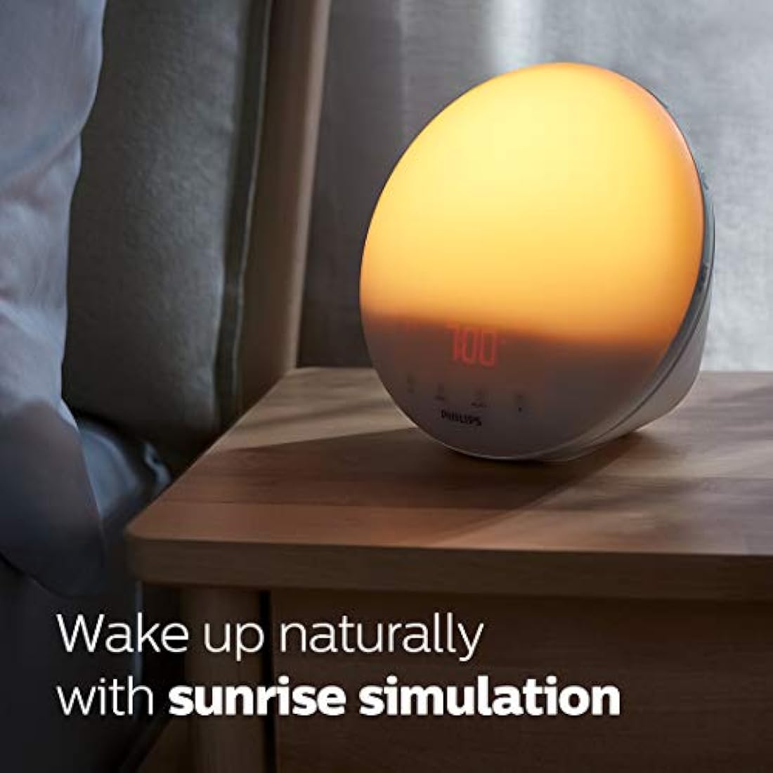 Philips Wake Up Light, White, 5 Natural Alarm Sounds