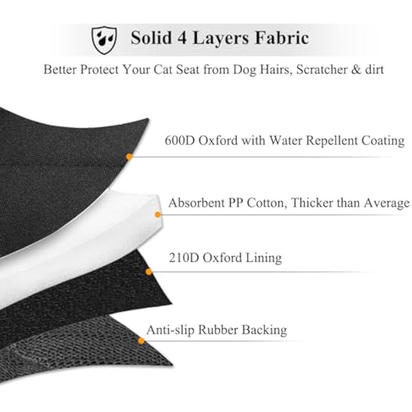 VIVAGLORY Dog Seat Covers, Dog Backseat Cover Pet Bench Protectors with Anti-Slip Backing, Car Seat Cover Back Seats Cover Rear Seat Covers for Dogs, Black, S