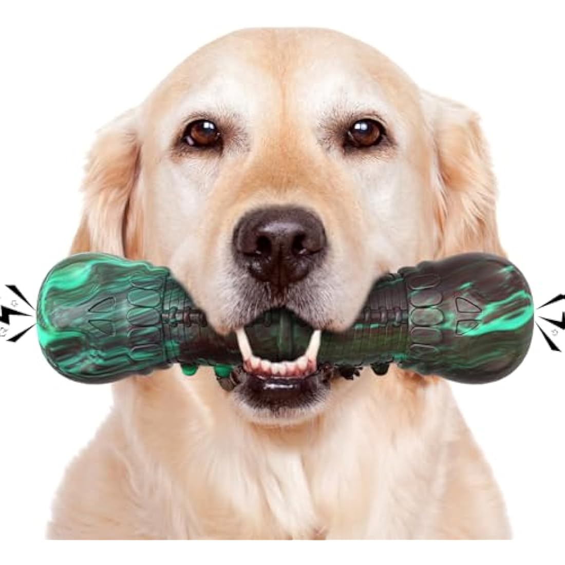 HETOO Dog Toys, Indestructible Dog Toy for Aggressive Chewers with Squeaker, Tough Chew Sitck Toys for Medium Large Breed Keep Them Busy Indoor & Outdoor, Gift for Dogs - Mix Green Color